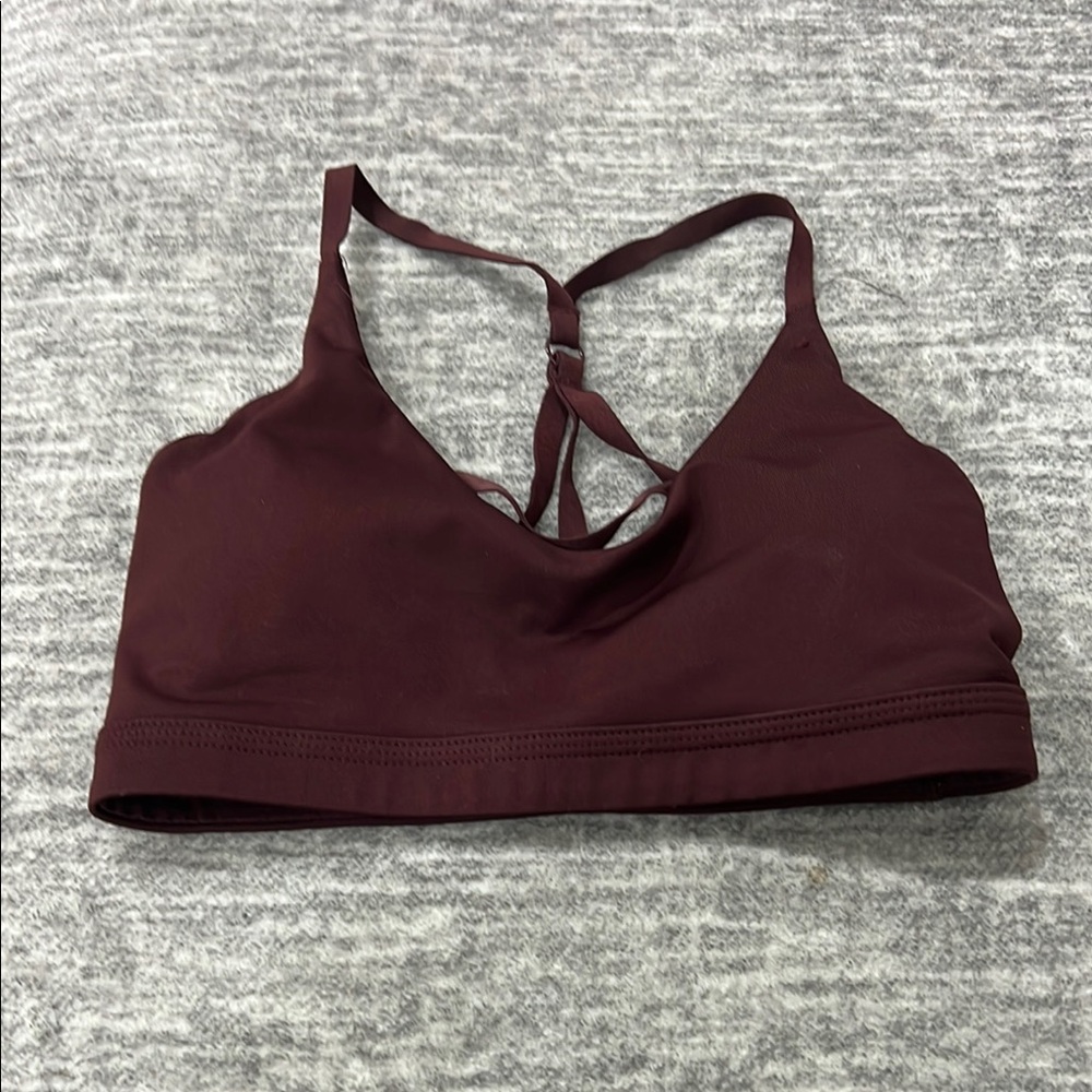 Nike Burgundy Sports Bra with Racerback and Adjustable Straps